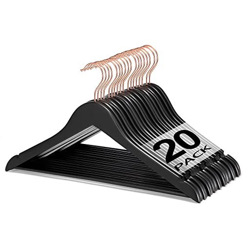 HOUSE DAY Holz Kleiderbügel Set - 10 Stabile Massivholz Bügel Für Anspruchsvolle Garderoben