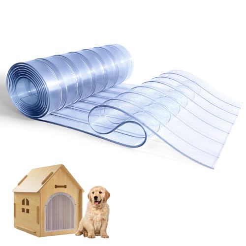 Canine Home Door Flaps 8 FT x 12 in, 0.12 in Thickness Clear PVC Plastic Canine Door Flap Pet Door Substitute Flaps, Canine Door Strips for Doggy Door,Kennel Door,Pet Home Canine Home Door Flaps 8 FT x 12 in, 0.12 in Thickness Clear PVC Plastic Canine Door Flap Pet Door Substitute Flaps, Canine Door Strips for Doggy Door,Kennel Door,Pet Home