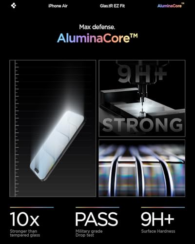 Spigen Glas.tR EZ Fit Schutzfolie kompatibel mit iPhone Air, 2 Stück, Kratzfest, inklusive Installationskit, Kristallklar, 9H Härte Folie 4