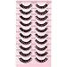 Eyelashes Russian Strip Lashes Clear Band D Curly 15mm Wispy Lashes Natural Cat Eye Lashes Look like Extensions by Yawamica
