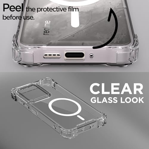 Image of Pikkme Back Cover for Realme P3 Ultra 5G Mag-Safe Shockproof PC + TPU | Protective Case Magnetic Support | Bumper Case (Transparent Mag-Safe)