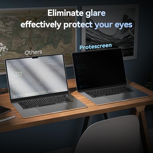 Image of Protescreen 360 Magnetic Privacy Filter forMacBook 13.6 /13 Inch (2022-2026, M2 M3 M4 M5), Anti Peep Anti Glare Blue Light Mac Privacy Film, 4-Way Privacy Filter