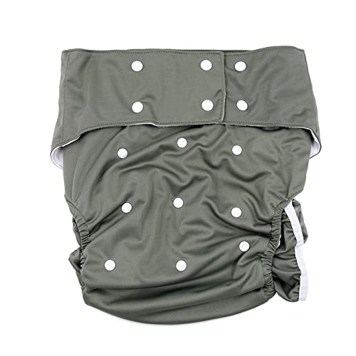 CCHHL Pantalones de pañales para Ancianos, pañales de Tela para Adultos Lavables a Prueba de Fugas, Impermeables, Transpirables, Ajustables, Pantalones de Cuidado fisiológico,Gris,1 Pack