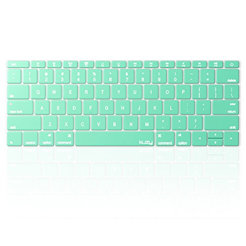 Kuzy Compatible with MacBook Pro 13 inch Keyboard Cover A1708 No TouchBar and MacBook 12 inch Keyboard Cover A1534 Silicone Skin, Mint