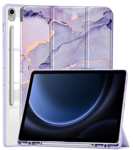 Image of ProElite Cover for Samsung Galaxy Tab S10 Lite 10.9 inch / Tab S9 FE 10.9 inch /Tab S10 FE /Tab S9 11 inch Cover Case, Smart Flip Case Cover with S Pen Holder, Purple Lilac [Transparent Back]