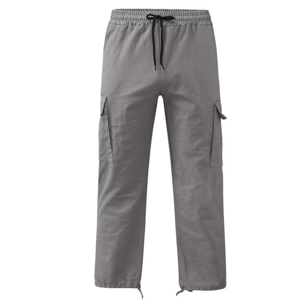 Cargo Uomo Pantaloni da Lavoro Uomo Pantaloni Uomo Multitasche Cotone Pantaloni Casual da Esterno Pantaloni Ranger Coulisse Elastico in Vita