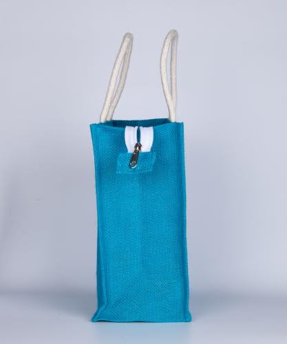 Image of Soman Jute Ecofriendly Return Gift Bags Divine Tree Printed Multicolor bags with Zip Pack of 10 Bags