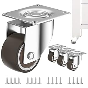 Andutees 1-Inch Low Profile Rubber Casters Set