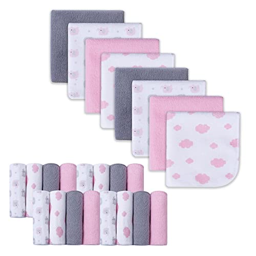 Image of Baby Washcloths, Extra Soft and Ultra Absorbent Bath Cloth, Great Gifts for Newborn and Infants, 24 Pack, Elephant Ⅱ