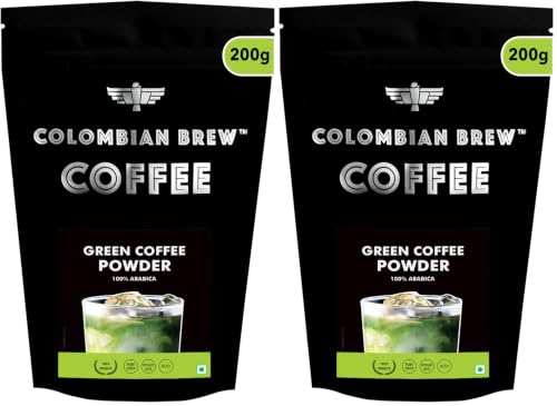 Image of Colombian Brew Coffee 100% Arabica Green Coffee Beans Powder for Weight Management, 200g (Pack of 2)