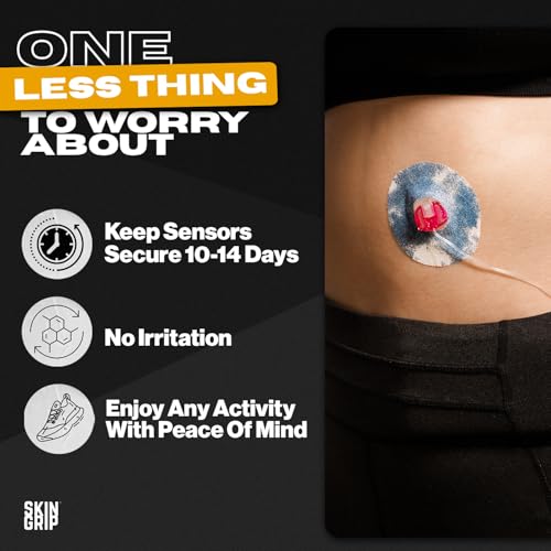 Image of Skin Grip Universal Adhesive Patches for CGM and Insulin Pumps with Cutout, 0.8-Inch Hole, Waterproof & Sweatproof for 10-14 Days, Glucose Monitor Patch, Diabetic Sensor Cover, Classics (10-Pack)