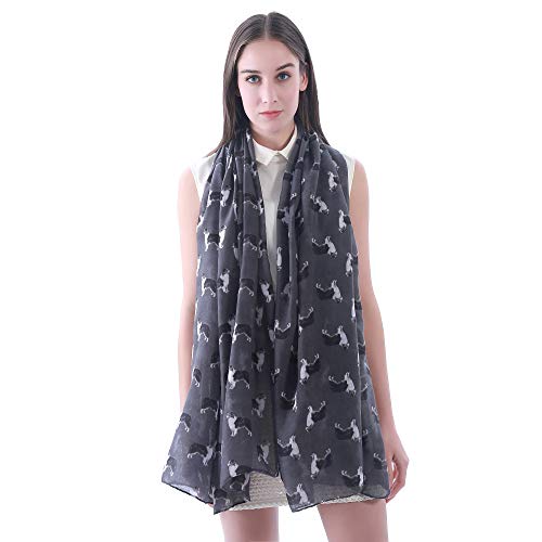 Border Collie Dog Print Women's Scarf Shawl Wrap Lightweight3
