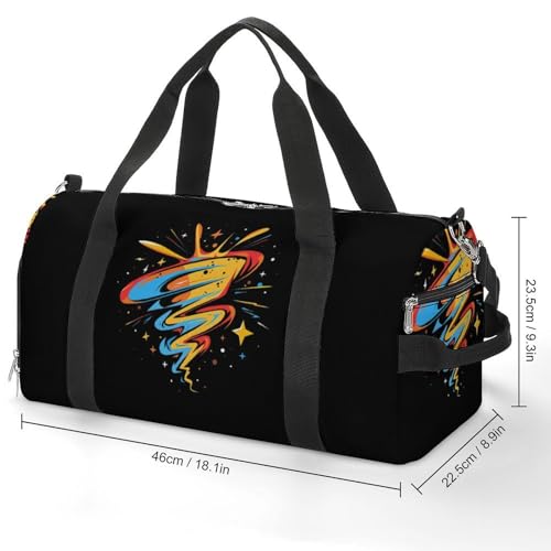 Fantasy Tornado Psychedelic Gym Sport Bag Travel Duffel Bags Tote with Shoe Compartment Water Resistant Pouch Unisex2
