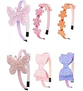 Ooosonlu Toddler Headband with bow little girl headbands glitter headband for girls headband for ...