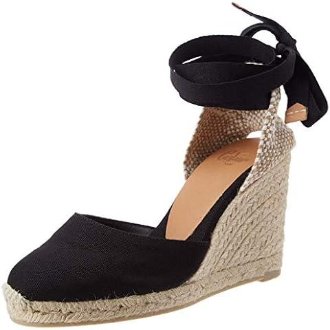 Castañer | Espadrille with Wedge Carina Made in Canvas 9 cm | Woman | Black | 38 Cover