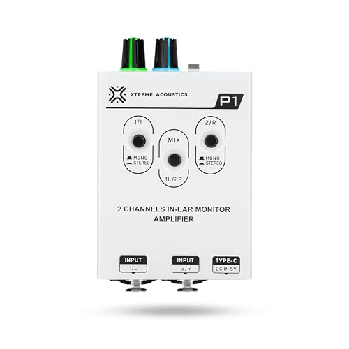 Image of Xtreme Acoustics P1 Dual Channel in-Ear Headphone Amplifier with Switchable Mono /Stereo and Mix Functions,White