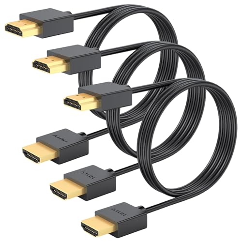 Câble HDMI 4K Lot de 3 de 0,9m Cordon Haute Vitesse 2.0 pour PS5 et Barre de Son