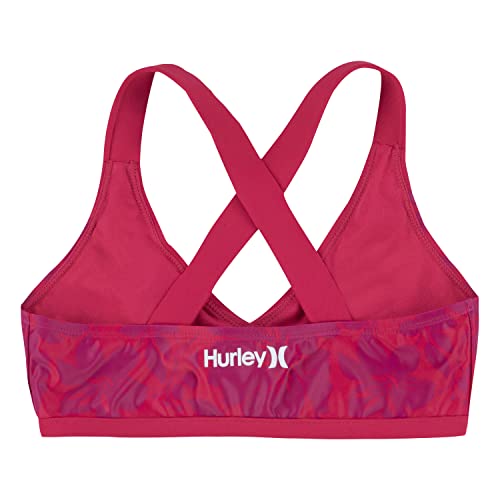 Image of Hurley girls 2-piece Swimsuit Bikini Set, Candy Pop, Large US