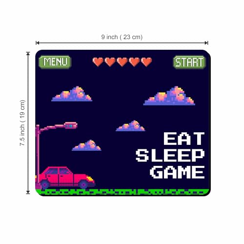 Image of Eat Sleep Game Mouse Pad - 9 x 7.5 inch Gaming Mousepad | Non-Slip Rubber Base | Smooth Precision Surface | Retro Pixel Art Desk Mat for Gamers, Office & Home Use