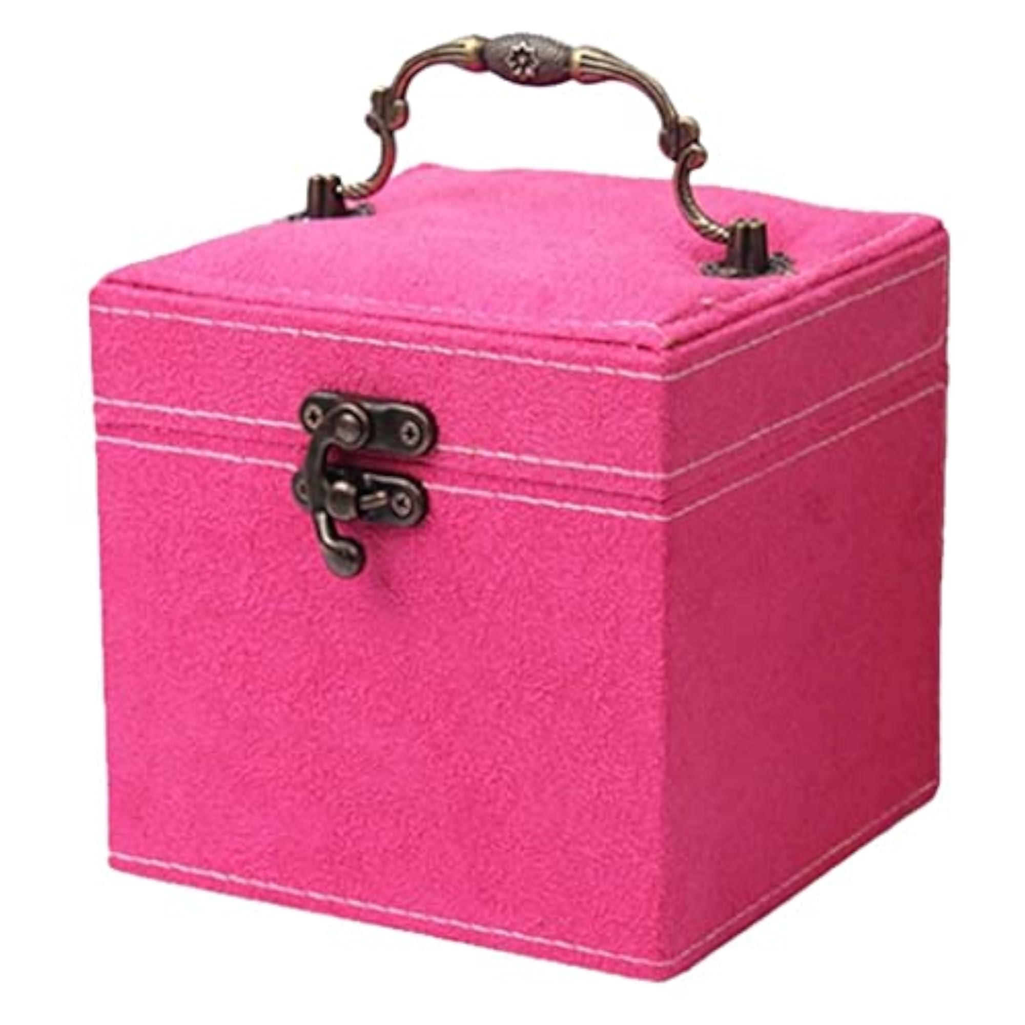 Luxurious Large Velvet Jewelry Box with Mirror & Lock