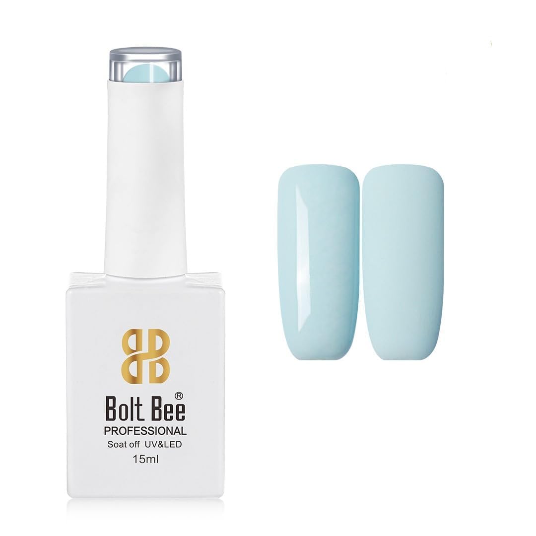 Brille Bee Gel Nail Polish 021 - Sky Blue Super Glossy Finish, Non-Chipping, Non-Smudging, Quick Drying, 15ml (21, 15ML)-image-22