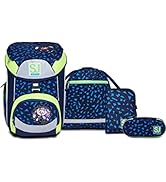 SJ Schulset REFLECTIVE BOX - SHIFTY SPOTS - 100% nachhaltig; Ergonomischer Schulranzen mit Höhenv...