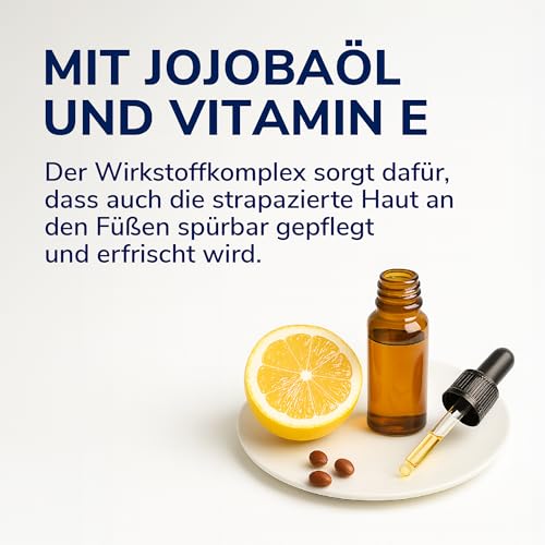 Scholl Fußpilzcreme zur Pflege, 30 ml - Intensive Fußpilzbehandlung, hautfreundliche Formel, Jojobaöl & Vitamin E, 24h Schutz vor Fußpilz, kühlender Menthol & Eukalyptus Effekt, effektive Fußpflege
