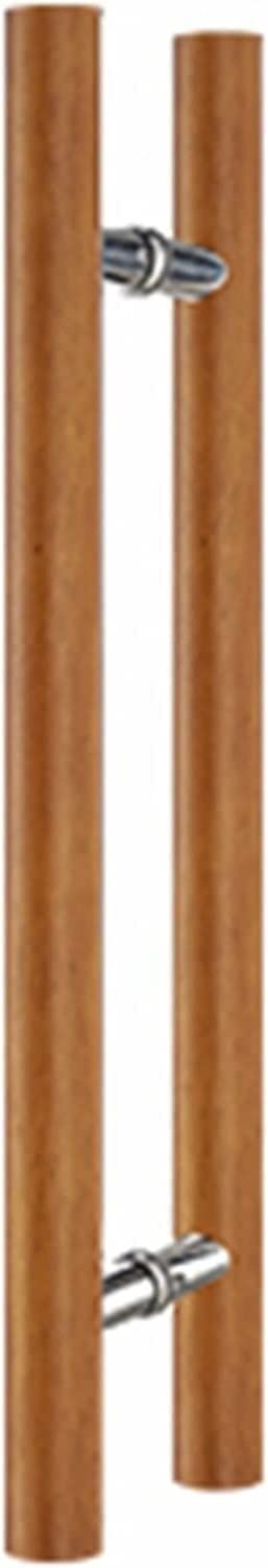 Circir Brown H Shape Entry Door Handle,Rustic Round Wood Sliding Barn Door Handle, For Interior Exterior Gate, 15.7"/23.6"/31.5"(,80Cm/2.6Ft)