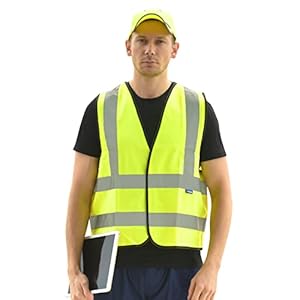 Yellow hi vis Vest Reflective Vest High Visibility hi viz vis Executive Waistcoat high vis Vests (XS-8XL) (L, Yellow)