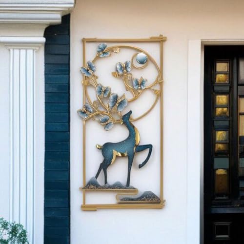 Image of Framing Hub Metal Deer Wall Decor Multicolor Hanging Art Frame for Living Room, Bedroom, Office & Hotel Decoration (Size 24x42 Inch)