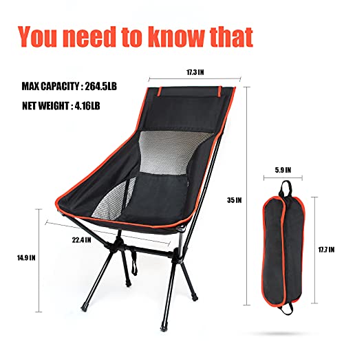 Skyteelor Camping Chairs, Folding Chair, Portable Compact Outdoor Chair, Heavy Support 300 Pounds, Only 3.9 Pounds, Suitable For Outdoor, Picnic, Holiday, Hiking, Backpacking #TOP1
