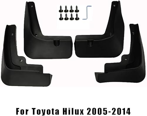 Miniatura 2 de HYZIJIN 4 protectores contra salpicaduras, aletas para barro, guardabarros compatibles con Toyota Hilux SW4 Fortuner AN10 AN20 AN30 AN50 2005  2014