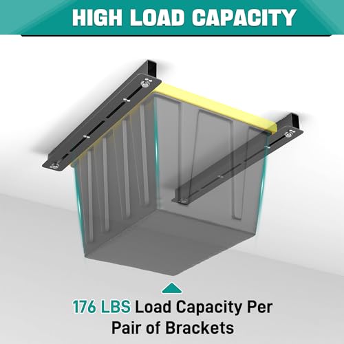 EVERHANGER-Ceiling-Storage-Rack-Heavy-Duty-Overhead-Garage-Storage-Rack-Adjustable-Ceiling-Bin-Storage-System-5-Sets-for-4-Bins-26-Inch