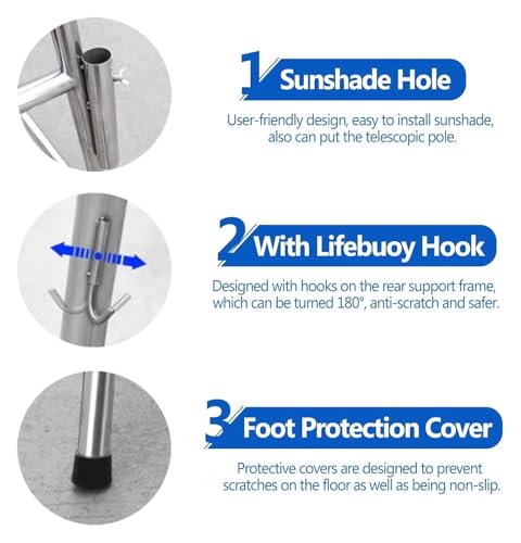 Silla de salvavidas alta para piscina con 4 peldaños miniatura 5