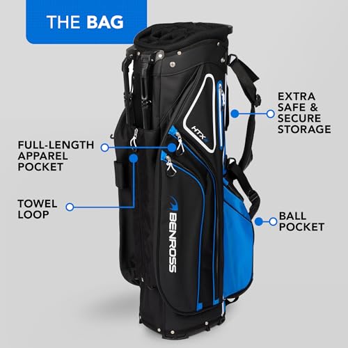 Benross By American Golf HTX2 Golf Clubs Full Set with Hybrid Bag, Driver, Fairway Wood, Hybrid, Irons 5-SW, Mallet Putter - Graphite Shafts, All-Weather Grips, Golf Club Sets for Men - Image 5