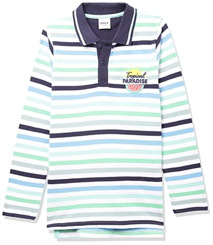 Image of Max Boys Regular Fit Striped Full Sleeves Polo T-Shirt