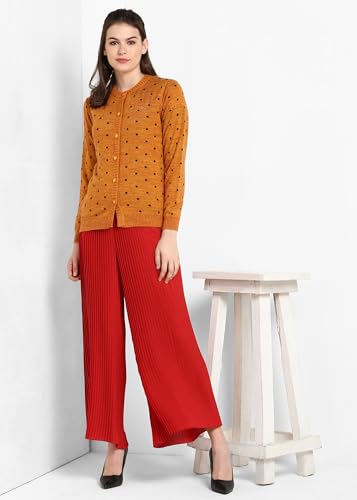 Image of Modeve Women's Acrylic Blend Cardigan /Round Neck Sweater For Winter