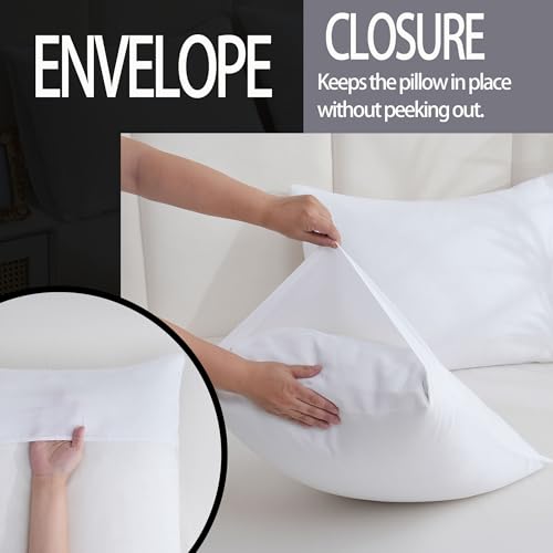 ZPECC Pillow Cases Bulk 24 Pack - Standard Pillowcases with Envelope Closure, Soft Brushed Microfiber Pillow Cover for Hotel Airb&bs Hospital Bedding Essential (Snow White)