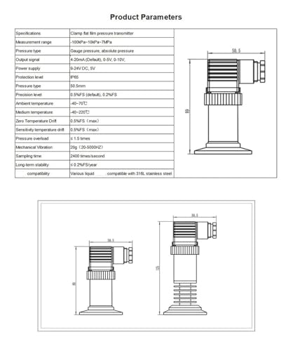 Transmetteur de pression de membrane pour système d'automatisation et de vide - 4