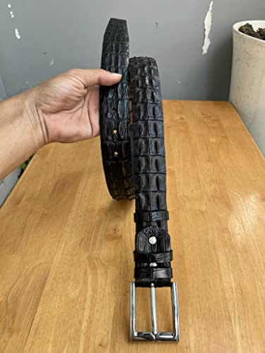 Black Alligator Hornback Men's Belt