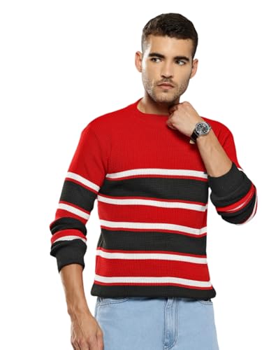 Image of Aarika Mens Winter Wear Cream Colour Solid Woolen Sweater
