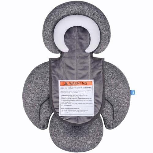 Image of COOLBEBE New 2-in-1 Babybody Cushion for Baby Newborn Infants - Extra Soft Stroller Cushion Pads Car Seat Insert, Perfect for Carseats, Strollers, Swings, Grey