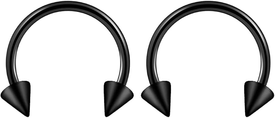 Oyaface 2PC Horseshoe Circular Barbell | Stainless Steel | 16G | CBR Nose Nipple Tragus Lip Ear | Body Piercing Jewelry