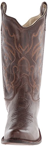 Old West Boys' Fashion Stitched Cowboy Boot Snip Toe Brown2