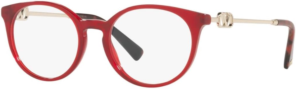Valentino VA3068F - 5121 Eyeglass Frame Red Transparent with Demo Lens 53mm