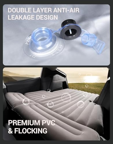 BASENOR 2024 Upgrade Tesla Bed Mattresses Portable Camping Air Bed Cushion for Tesla Model 3 Model Y Model S Model X Car Sleeping Mat with Electric Pump, Storage Bag Tesla Accessories 2017-2025 Gen 2