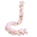 □ Abmessungen □ Jede Girlande 180 cm / 5,9 Fuß, jeder gefälschte Tauchkirschblüten hält etwa 135 Blüten.Blütendurchmesser: ca.5 cm / 2 Zoll.Unsere Faux-Kirschblütengirlande sind in hellrosa, sehr schönem und realistischem Blick.