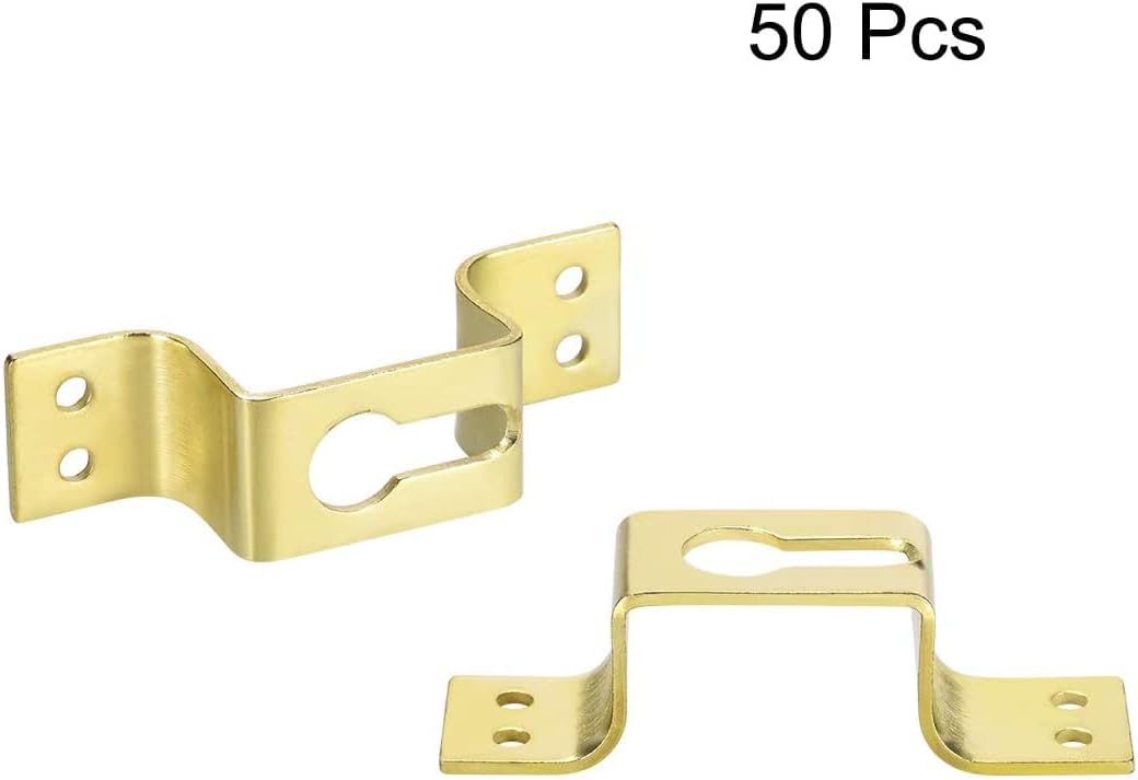 XYWHPGV Keyhole Hanging Plate, 70mm x 19mm Single Hole Hook for Picture Frames with Screws, 50 Pcs (Golden)(e751c 8934f 899c3 d8c96 38dda 8a767