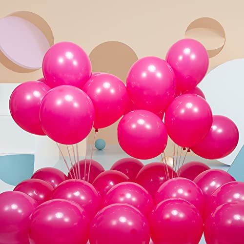 Image of 300 Pack Hot Pink Balloons 12 inch Dark Pink Latex Party Balloon Bulk for Various Party Events Decorations