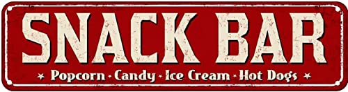 snowsun Metal Sign Snack Bar Vintage Signs Retro Tin Signs Aluminum Sign for Bedroom Kitchen Garden Wall Pub Club Coffee Hanging Decor 4x16 Inch